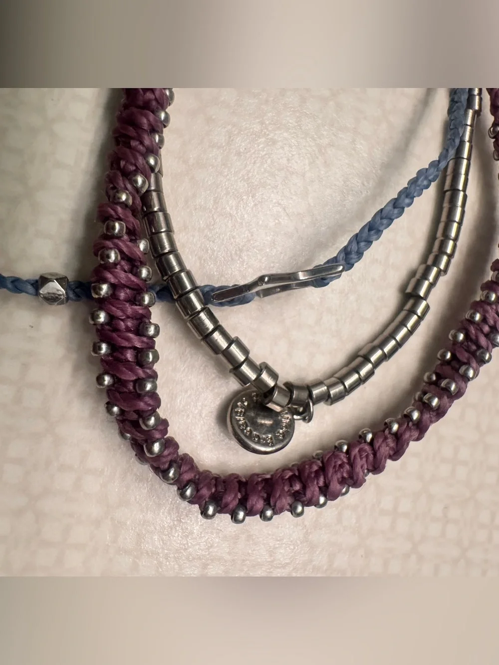 Pura Vida Purple and Blue Mixed-Material Bracelet Set